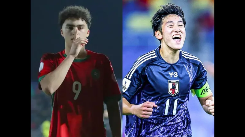 Cầu thủ U17 Nhật Bản với sự quyết tâm vượt qua phòng ngự U17 Ma Rốc Cầu thủ U17 Nhật Bản với sự quyết tâm vượt qua phòng ngự U17 Ma Rốc